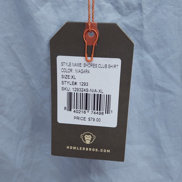 NWT Howler Bros Shores Club Shirt Niagara Mens Blue Button Up Short Sleeve XL - Picture 12 of 12